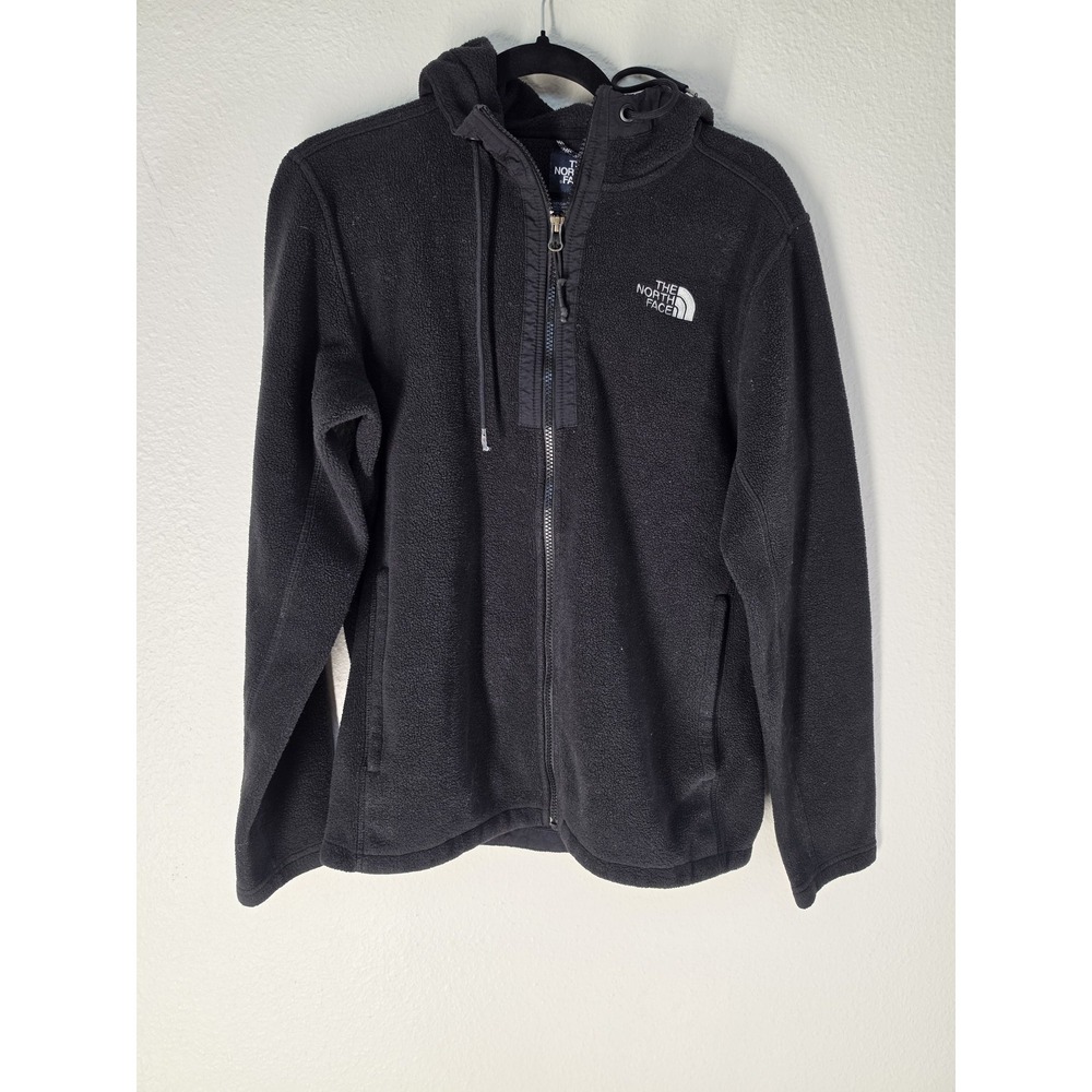 The North Face Fleece Jacket Men S Black Solid Collared Pullover Coat Zip